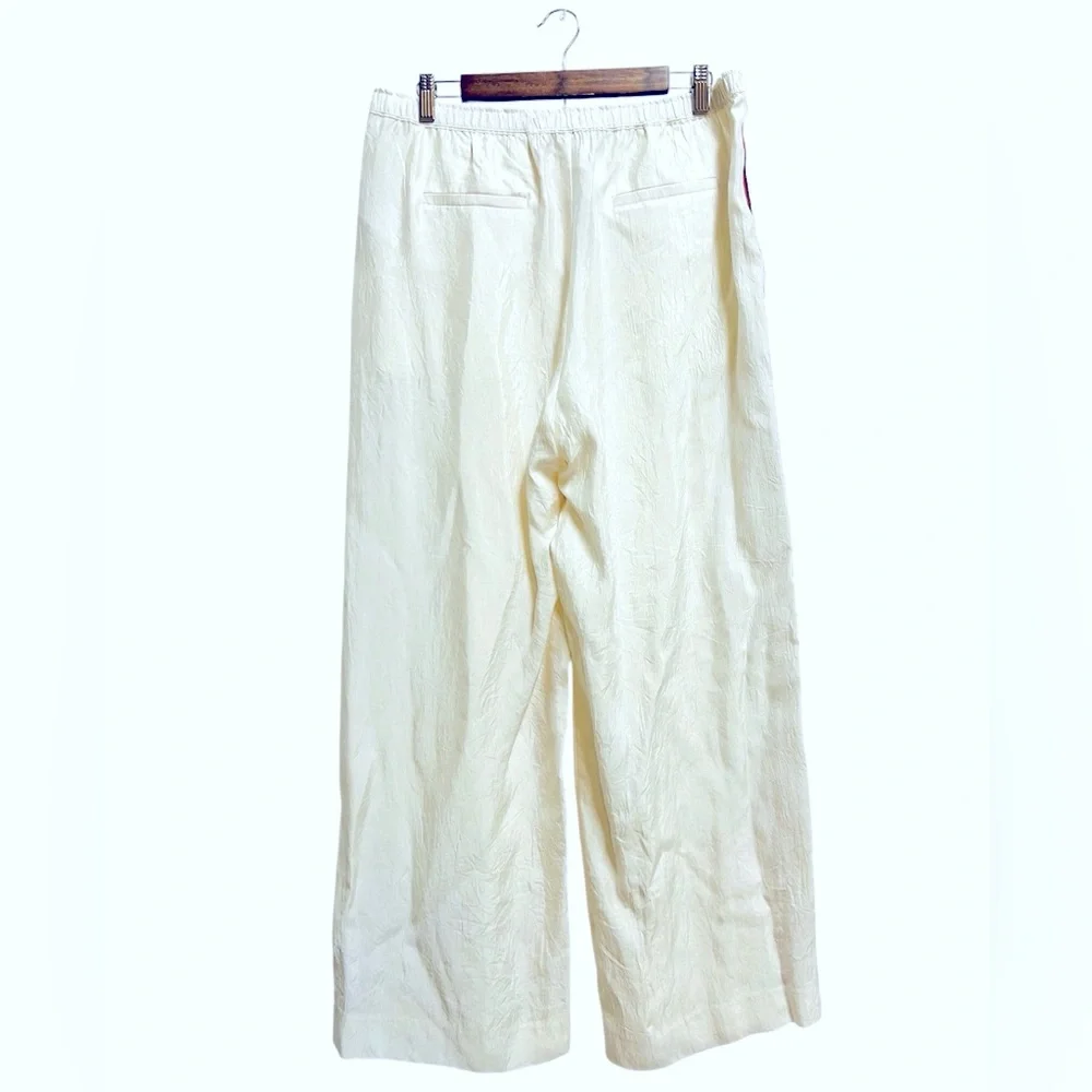 J.Crew Stratus side-stripe pant in textured satin Ivory size 12 NWT